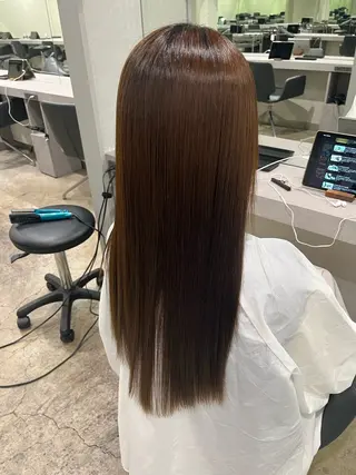 セミロング パーマ 縮毛矯正 特化生田のヘアスタイル