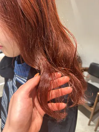 セミロング カラー 暖色カラー 奥村陽花のヘアスタイル