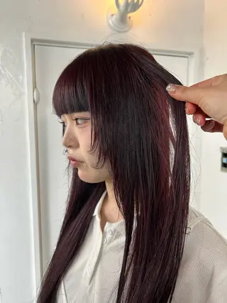 ロング カラー maho/垢抜け カラーパーマメイクのヘアスタイル
