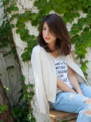 セミロング ロング カラー パーマ 髪質改善サロン✨OR ANGE⭐️STARのヘアスタイル