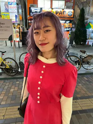 ミディアム カラー パーマ ヘアアレンジ メンズ ネイル mana 暖色カラーカットのヘアスタイル