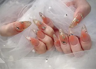 ネイル I-nailロング /ワンホン/キラキラのネイルデザイン