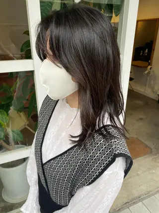 ミディアム パーマ わかばやし ゆうこのヘアスタイル