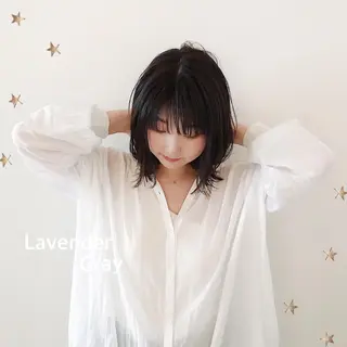 ミディアム カラー 市川 千夏のヘアスタイル