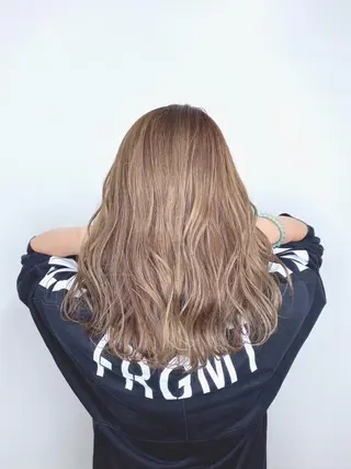 ロング カラー フェザーパーマ/ ダブルカラー/藤田のヘアスタイル