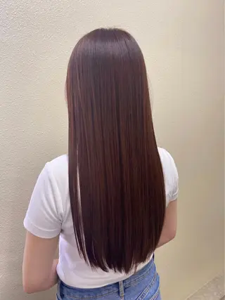 ロング カラー パーマ キッズ ネイル マツエク・マツパ 女性専用サロン梅田 髪質改善カラーakiのヘアスタイル