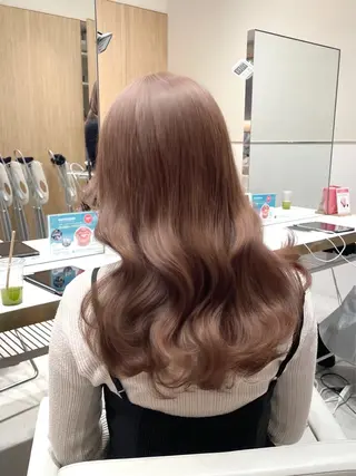 セミロング カラー ヘアアレンジ 🤎小顔レイヤー /ベージュ🤎友香のヘアスタイル