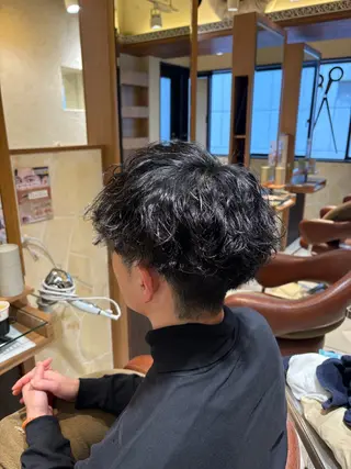 ショート パーマ メンズ レイヤー/切りっぱな しボブ✨️みずか💜のヘアスタイル