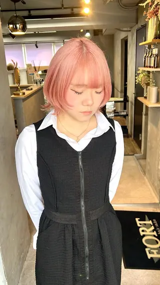 セミロング カラー AIRI/難波/ ハイトーン/髪質改善のヘアスタイル