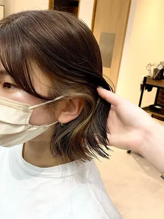 ミディアム カラー パーマ ヘアアレンジ メンズ キッズ ネイル マツエク・マツパ アイブロウ レイヤーカット 🌿透け感カラーのヘアスタイル