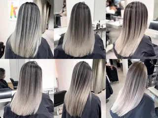 セミロング ブリーチ×エクステ 超特化美容師のヘアスタイル