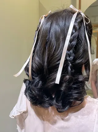 セミロング ボウ🪞ヘアセット /メイク/マツパのマツエク・マツパデザイン