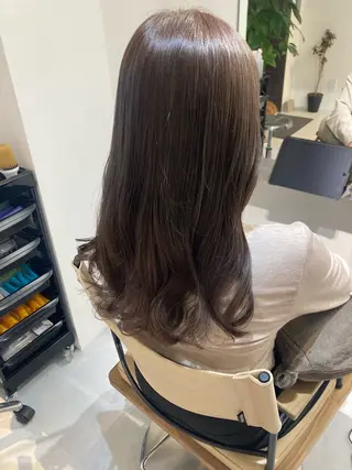 セミロング ✨色持ちの良い艶 カラー✨蟹江真世のヘアスタイル