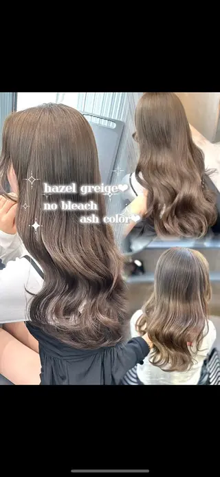 セミロング カラー ヘアアレンジ 新宿⌇韓国風ヘア ⌇透明感カラーのヘアスタイル
