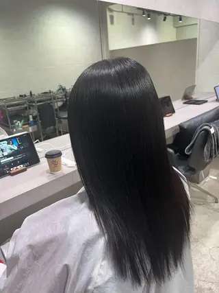セミロング パーマ 縮毛矯正 特化生田のヘアスタイル