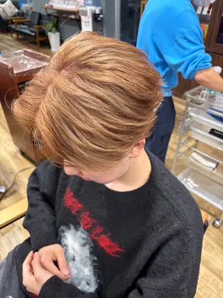 ミディアム カラー パーマ メンズ 鶴田 将清のヘアスタイル