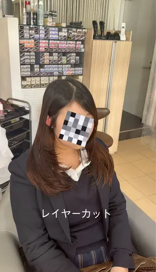 ロング レイヤーカット/ 縮毛矯正/海音のヘアスタイル