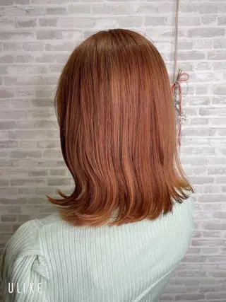 ミディアム カラー 平田 怜のヘアスタイル