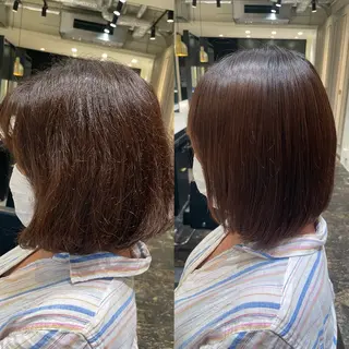 ショート 縮毛矯正専門店店長 佐々木動画モデル募集のヘアスタイル