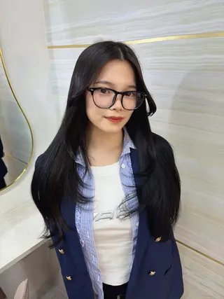 ロング カラー 【あみ】暗髪オリ ーブ特化🌿髪質改善のヘアスタイル