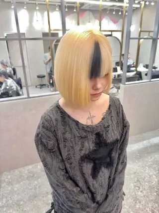 ミディアム カラー ヘアアレンジ 天神/ブリーチ/ ブリーチなしカラーのヘアスタイル