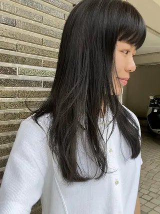 ロング カラー 白髪染め 解決‼️のヘアスタイル