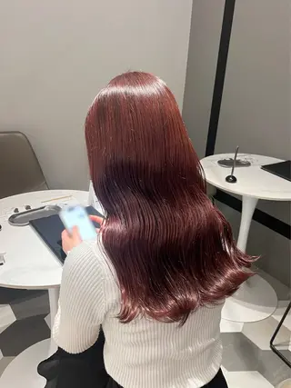 ロング カラー 顔周り/ガーリー /ヘアメ/あつはのヘアスタイル