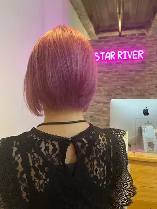 ショート カラー ヘアカラー&縮毛矯正 STAR☆RIVERのヘアスタイル