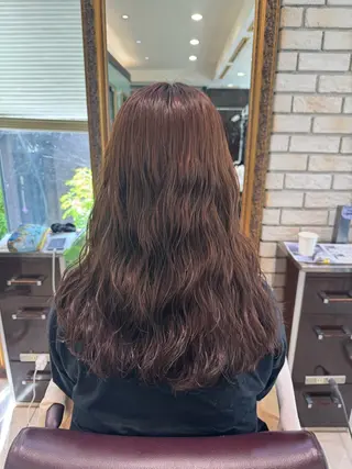 セミロング 大人可愛い♡コテ巻き パーマ🌼杉田 萌恵のヘアスタイル