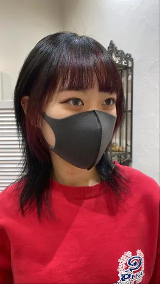 ミディアム カラー 前橋 姫奈のヘアスタイル