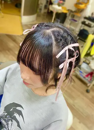 ショート ヘアアレンジ イツキ🌕デザインカ ラー🥨髪質改善🫧のヘアスタイル