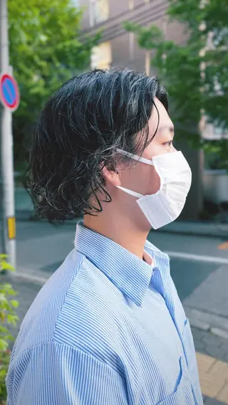 セミロング パーマ メンズ 𝙢𝙚𝙣'𝙨 𝙝𝙖𝙞𝙧高津のヘアスタイル