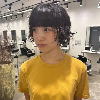 ショート パーマ 髪質改善ストレート /暖色カラー🎀🪞のヘアスタイル