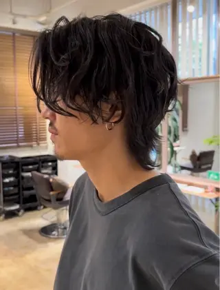 ショート パーマ ヘアアレンジ みわ/博多 ブリーチ/メンズヘアのヘアスタイル