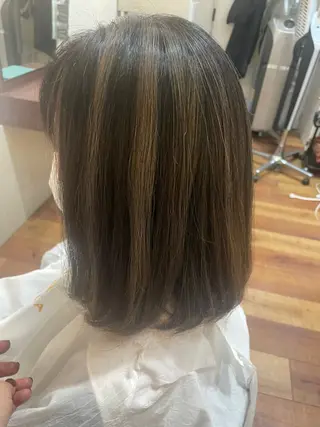 ミディアム カラー 浅香山✨美髪✨ やまもとあきこのヘアスタイル