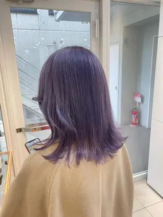 セミロング カラー ヘアアレンジ 艶髪✨寒色カラー✨ 翁長孝輔のヘアスタイル