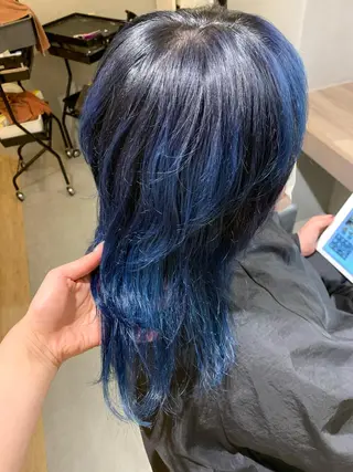 ミディアム カラー 美髪・シールエクステ ホソタニリョウコのヘアスタイル