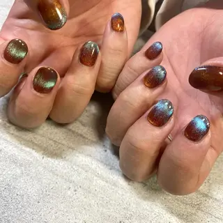 ショート カラー パーマ ヘアアレンジ メンズ キッズ ネイル マツエク・マツパ アイブロウ 今福鶴見ネイル 8(エイト)のネイルデザイン
