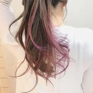 セミロング カラー 【体験】韓国 メイク&ヘア天神のヘアスタイル