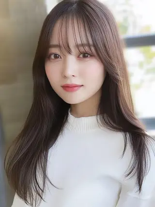 カラー セミロング JILL by GiseL/天神のヘアスタイル