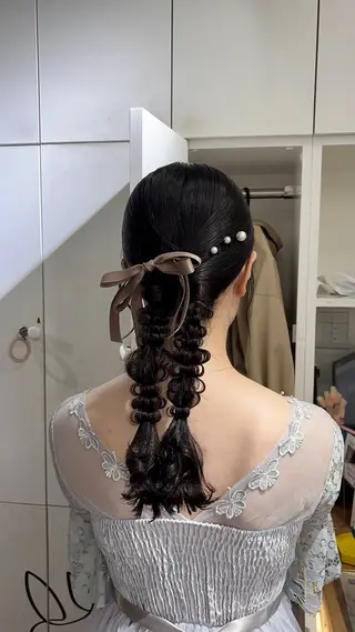 ロング カラー ヘアアレンジ 梅田/透明感カラー 🤍narumiのヘアスタイル