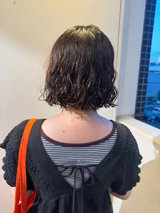 ミディアム パーマ 縮毛矯正/エクステ /艶カラー/ヘアメのヘアスタイル