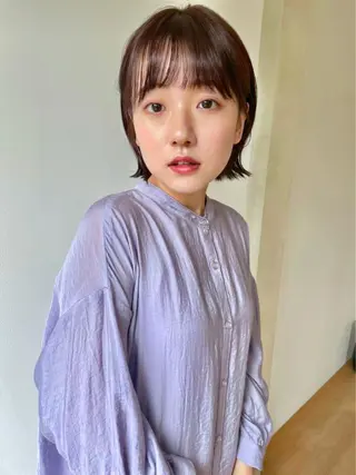 ショート カラー 太田ありさ クリーミーヘアカラーのヘアスタイル