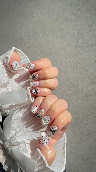 ネイル I-nailロング /ワンホン/キラキラのネイルデザイン