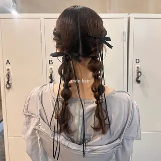 セミロング カラー ヘアアレンジ makoto / 韓国風ヘア🎀🪄︎のヘアスタイル