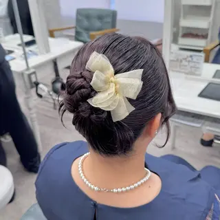 セミロング ヘアアレンジ JUNSHIN🦋 ヘアセット／カラーのヘアスタイル