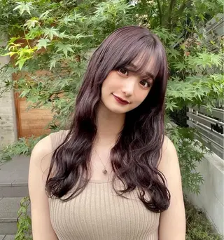 セミロング カラー 顔周りカット 【オノザワリョウ】のヘアスタイル