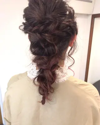 セミロング ヘアアレンジ クニモトハルナ ボブ/柔らかカラーのヘアスタイル