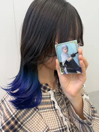 ロング カラー インナーカラー 推し ブリーチ  髪質改善のヘアスタイル
