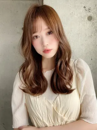 セミロング 韓国風ヘア✻透明感 カラー✻yukaのヘアスタイル